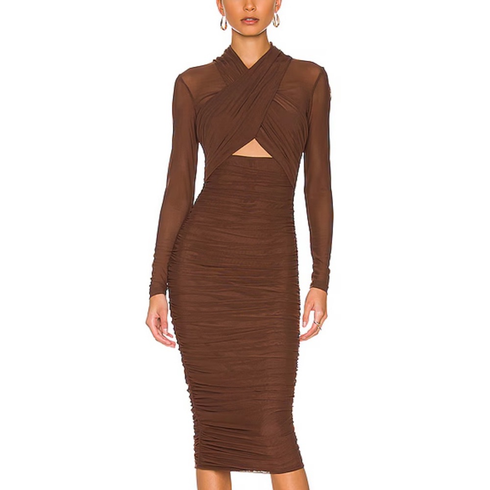 Bardot Aliyah Dress in Chocolate